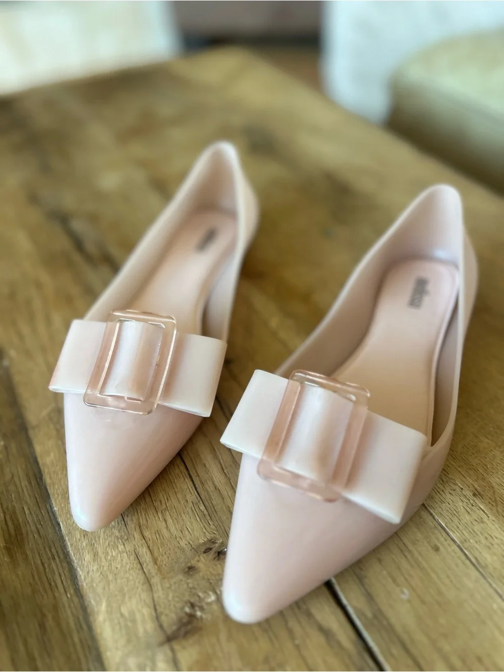 Melissa Pointed Jelly Flats with bow nude ballerina pink 7